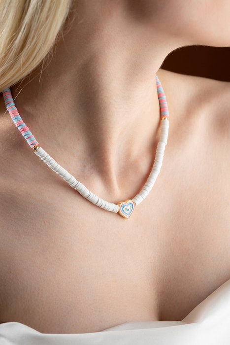 Heliophilia Silver Collar Multicolor con Colgante de Aleación